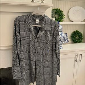 Black and White Button Up Polo